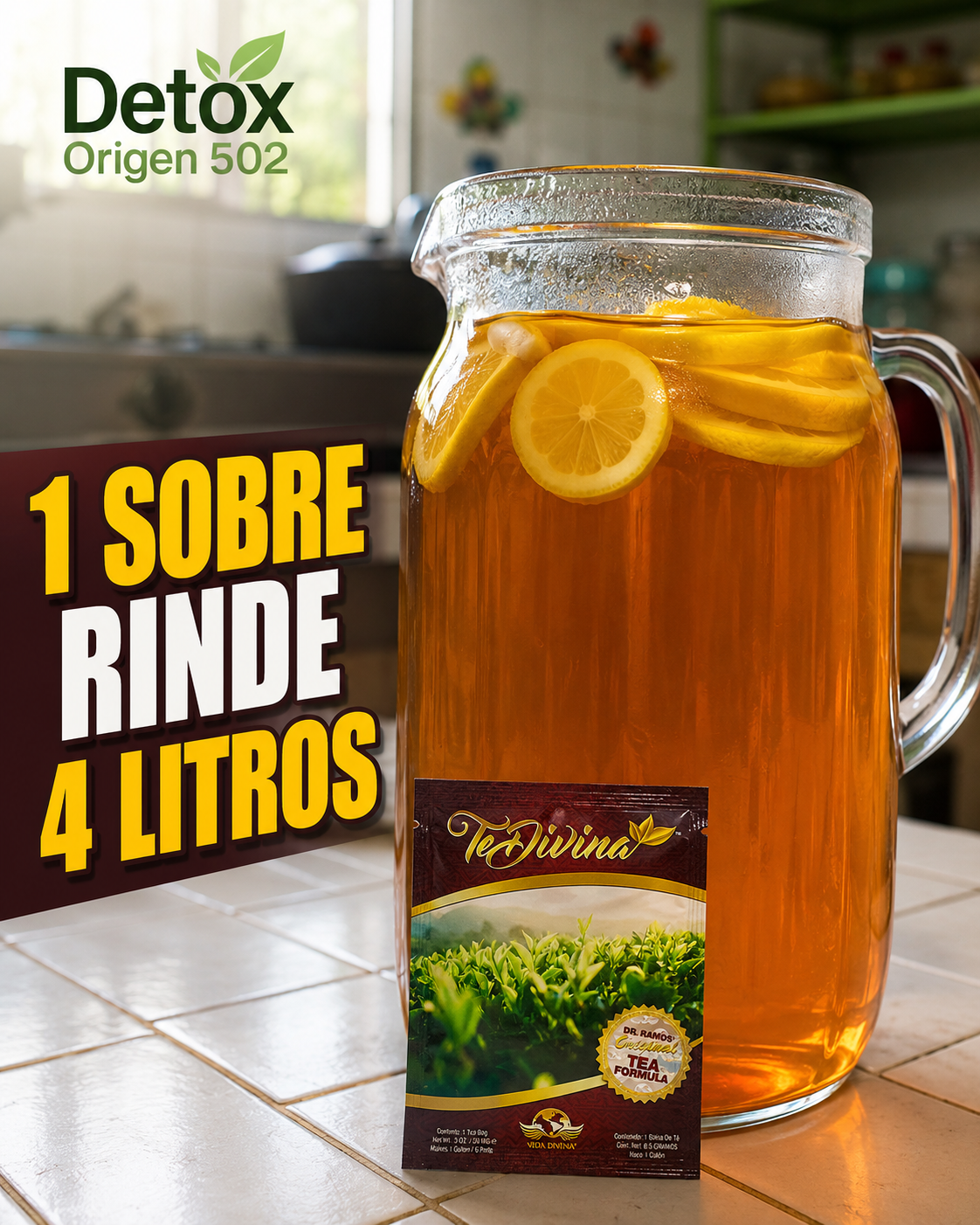 Kit de Prueba Detox Té Divina — 1 sobre rinde 4 litros
